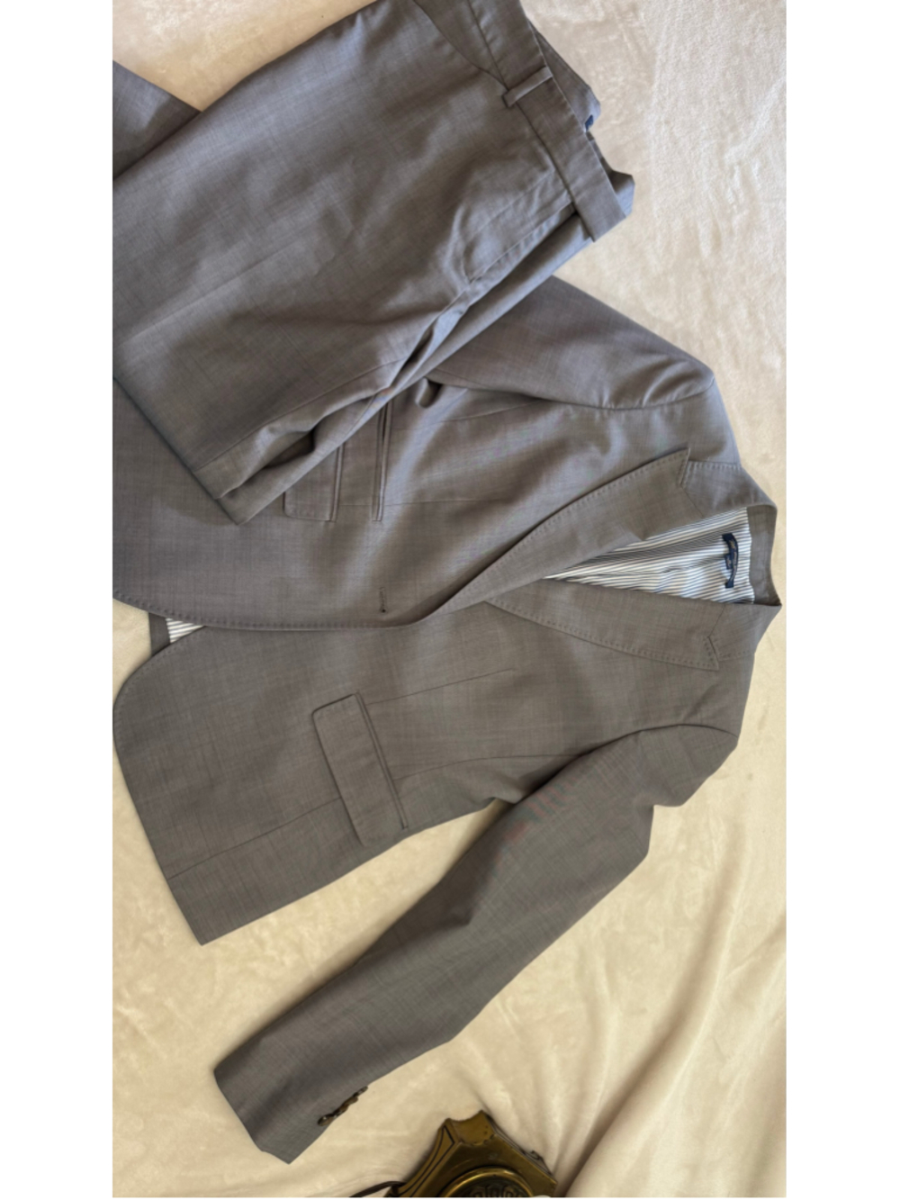 Women's Brooks Brothers Grey Suit Jacket & Pants Set, Size 10